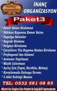 Acilis Organizasyon Balon Susleme Paketleri