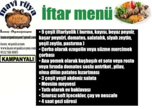 Bogazdan Iftar Menu Mavi Ruya