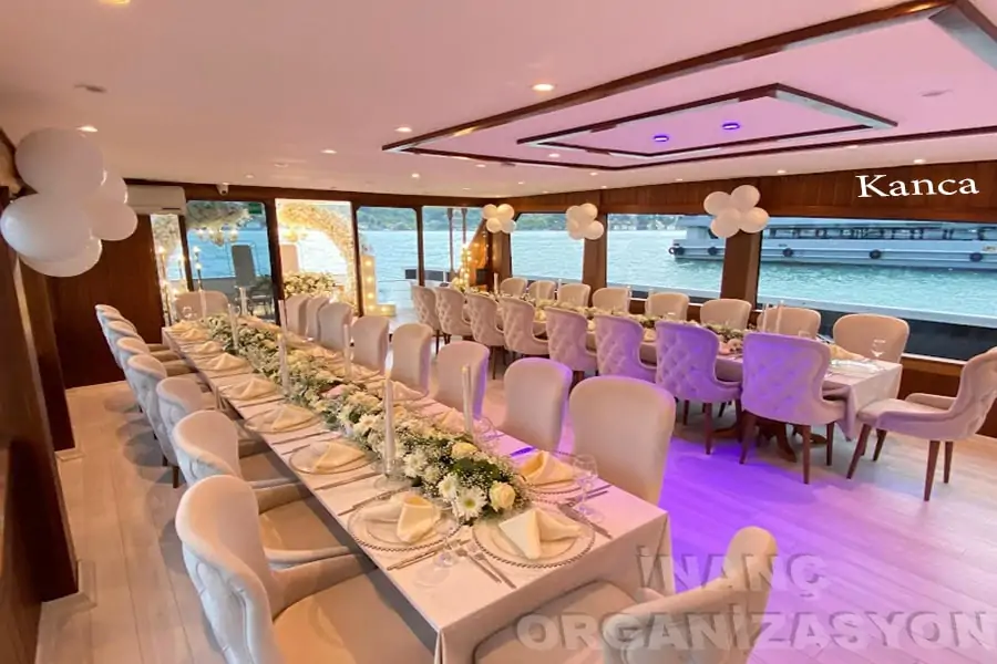 Kanca lüks 60 kişilik davet teknesi düğün