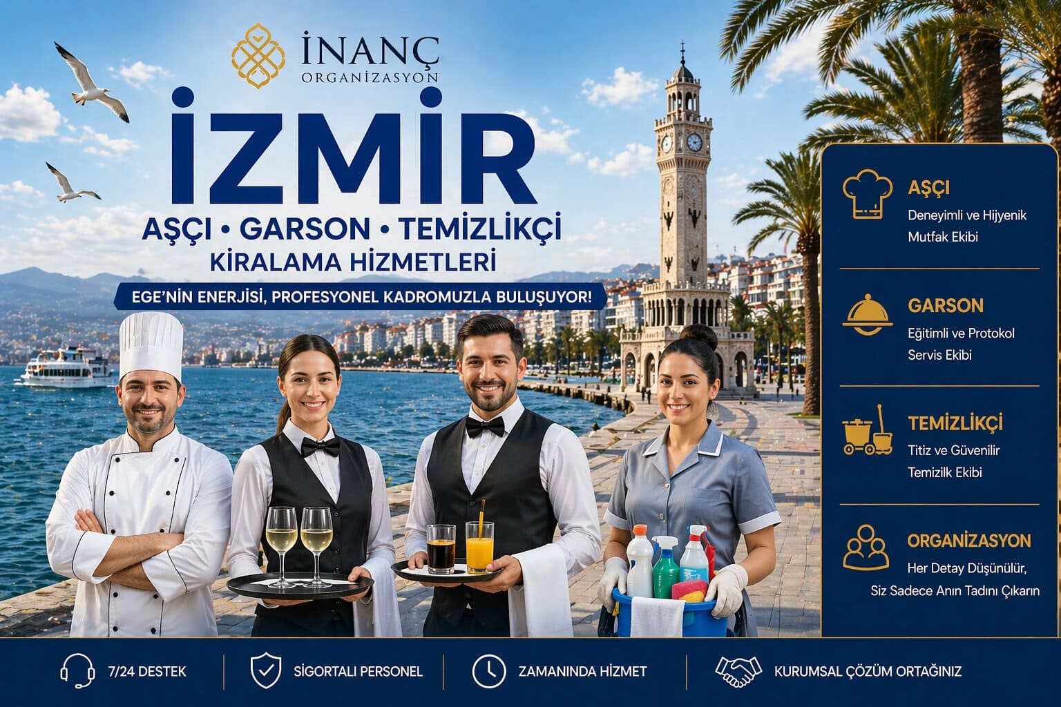 İzmir aşçı garson temizlikçi kiralama fiyatı