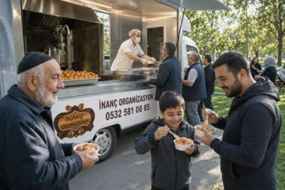 Mobil Aractan Sicak Lokma Ikrami